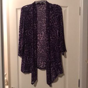 Purple Leopard Print Shrug - Size 2XL